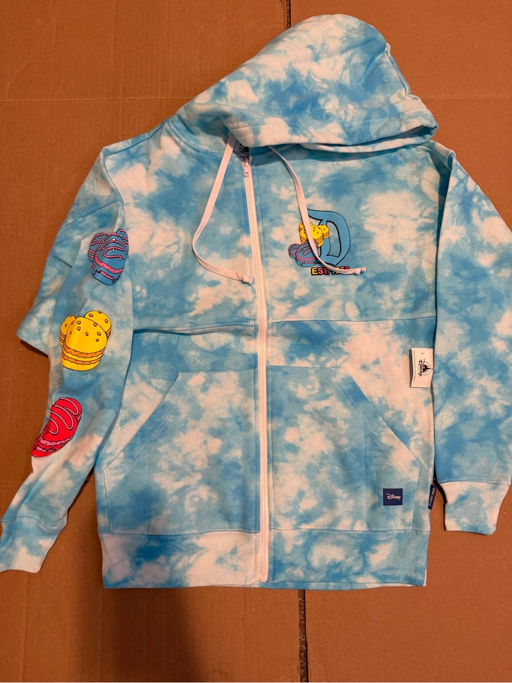 Disney Adult Spirit Jersey Hoodie - Disney Eats Macaron Disneyland XS
